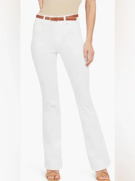 Spanx Pull On Flare Leg Jeans in White Tall Inseam - Picture 1 of 16